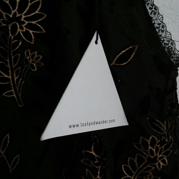 Lost + Wonder Merci Gold and Black Velvet Dress Halter Neckline Size S - Picture 6 of 7